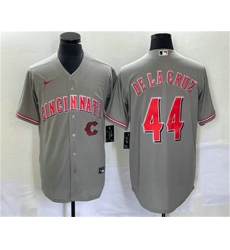 Men Cincinnati Reds 44 Elly De La Cruz Grey Cool Base Stitched Baseball Jersey1