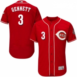 Mens Majestic Cincinnati Reds 3 Scooter Gennett Red Alternate Flex Base Authentic Collection MLB Jersey