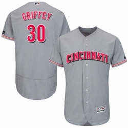 Mens Majestic Cincinnati Reds 30 Ken Griffey Grey Flexbase Authentic Collection MLB Jersey