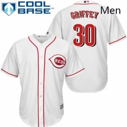 Mens Majestic Cincinnati Reds 30 Ken Griffey Replica White Home Cool Base MLB Jersey