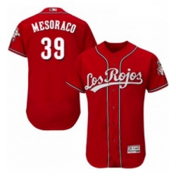 Mens Majestic Cincinnati Reds 39 Devin Mesoraco Red Los Rojos Flexbase Authentic Collection MLB Jersey