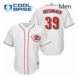 Mens Majestic Cincinnati Reds 39 Devin Mesoraco Replica White Home Cool Base MLB Jersey