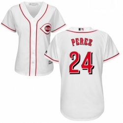 Womens Majestic Cincinnati Reds 24 Tony Perez Authentic White Home Cool Base MLB Jersey