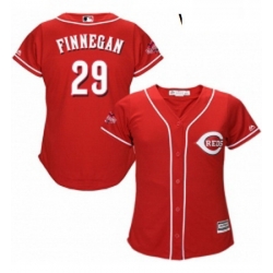 Womens Majestic Cincinnati Reds 29 Brandon Finnegan Replica Red Alternate Cool Base MLB Jersey