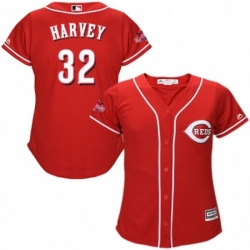 Womens Majestic Cincinnati Reds 32 Matt Harvey Authentic Red Alternate Cool Base MLB Jersey 