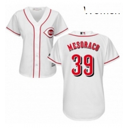 Womens Majestic Cincinnati Reds 39 Devin Mesoraco Replica White Home Cool Base MLB Jersey