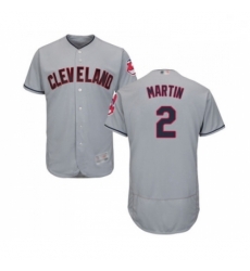 Mens Cleveland Indians 2 Leonys Martin Grey Road Flex Base Authentic Collection Baseball Jersey