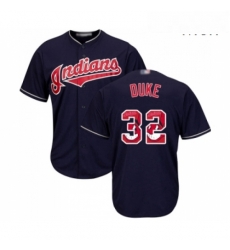 Mens Cleveland Indians 32 Zach Duke Authentic Navy Blue Team Logo Fashion Cool Base Baseball Jersey 