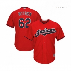 Mens Cleveland Indians 62 Nick Wittgren Replica Scarlet Alternate 2 Cool Base Baseball Jersey 