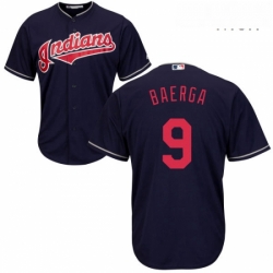 Mens Majestic Cleveland Indians 9 Carlos Baerga Replica Navy Blue Alternate 1 Cool Base MLB Jersey 