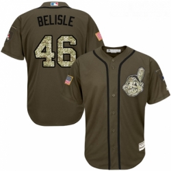 Youth Majestic Cleveland Indians 46 Matt Belisle Replica Green Salute to Service MLB Jersey 