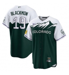 Men Colorado Rockies 19 Charlie Blackmon 2022 Green City Connect Stitched Baseball Jerseys