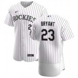 Men Colorado Rockies 23 Kris Bryant White Flex Base Stitched jersey