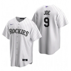 Men Colorado Rockies 9 Connor Joe White Stitched Baseball Jerse