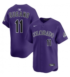 Men Colorado Rockies Nike Purple Alternate Limited Jersey Sugano Tomoyuki 11