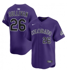 Men Colorado Rockies Nike Purple Alternate Limited Jersey Sullivan Brett 26