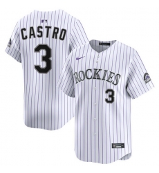 Men Colorado Rockies Nike White Alternate Limited Jersey Castro Willi 3