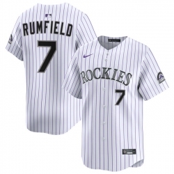 Men Colorado Rockies Nike White Alternate Limited Jersey Rumfield TJ 7