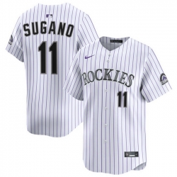 Men Colorado Rockies Nike White Alternate Limited Jersey Sugano Tomoyuki 11