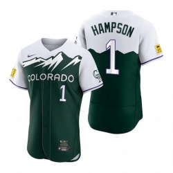 Men Nike Nike Colorado Rockies #1 Garrett Hampson City Connect Stitched Flex Base Baseball Jersey