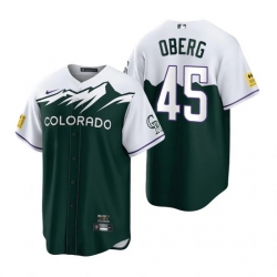 Men Nike Nike Colorado Rockies #45 Scott Oberg City Connect Stitched Cool Base Baseball Jersey