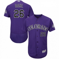 Mens Majestic Colorado Rockies 26 David Dahl Purple Alternate Flex Base Authentic Collection MLB Jersey