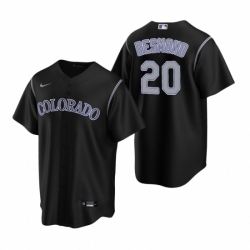 Mens Nike Colorado Rockies 20 Ian Desmond Black Alternate Stitched Baseball Jerse