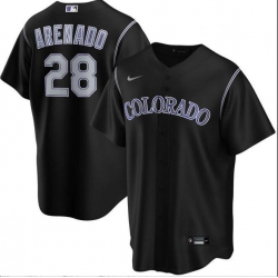 Rockies 28 Nolan Arenado Black 2020 Nike Cool Base Jersey