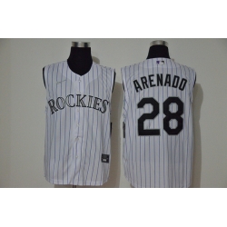 Rockies 28 Nolan Arenado White Nike Cool Base Sleeveless Jersey