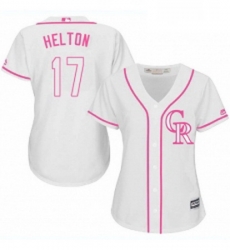 Womens Majestic Colorado Rockies 17 Todd Helton Authentic White Fashion Cool Base MLB Jersey