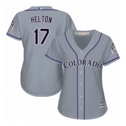 Womens Majestic Colorado Rockies 17 Todd Helton Replica Grey Road Cool Base MLB Jersey