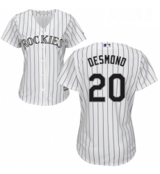 Womens Majestic Colorado Rockies 20 Ian Desmond Replica White Home Cool Base MLB Jersey