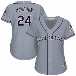 Womens Majestic Colorado Rockies 24 Ryan McMahon Authentic Grey Road Cool Base MLB Jersey 