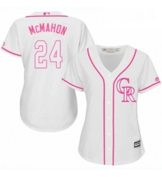 Womens Majestic Colorado Rockies 24 Ryan McMahon Replica White Fashion Cool Base MLB Jersey 