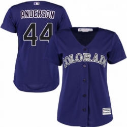 Womens Majestic Colorado Rockies 44 Tyler Anderson Replica Purple Alternate 1 Cool Base MLB Jersey 