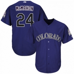 Youth Majestic Colorado Rockies 24 Ryan McMahon Authentic Purple Alternate 1 Cool Base MLB Jersey 