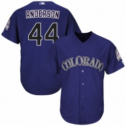 Youth Majestic Colorado Rockies 44 Tyler Anderson Authentic Purple Alternate 1 Cool Base MLB Jersey 