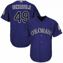 Youth Majestic Colorado Rockies 49 Antonio Senzatela Authentic Purple Alternate 1 Cool Base MLB Jersey 