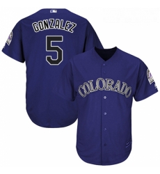 Youth Majestic Colorado Rockies 5 Carlos Gonzalez Replica Purple Alternate 1 Cool Base MLB Jersey