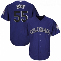 Youth Majestic Colorado Rockies 55 Jon Gray Authentic Purple Alternate 1 Cool Base MLB Jersey