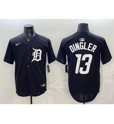 Men Detroit Tigers  13 Dillon Dingler Black Limited Stitched Baseball Jersey