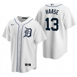 Men Detroit Tigers 13 Eric Haase White Cool Base Stitched Jersey