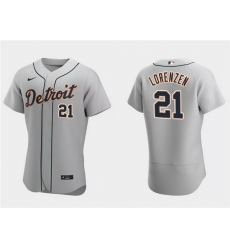 Men Detroit Tigers 21 Michael Lorenzen Grey Flex Base Stitched Jersey