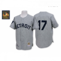 Mens Mitchell and Ness 1968 Detroit Tigers 17 Denny Mclain Authentic Grey Throwback MLB Jersey