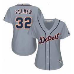 Womens Majestic Detroit Tigers 32 Michael Fulmer Replica Grey Road Cool Base MLB Jersey 