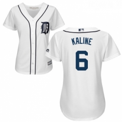 Womens Majestic Detroit Tigers 6 Al Kaline Replica White Home Cool Base MLB Jersey