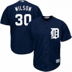 Youth Majestic Detroit Tigers 30 Alex Wilson Replica Navy Blue Alternate Cool Base MLB Jersey 