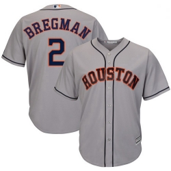 Astros 2 Alex Bregman Gray Cool Base Jersey