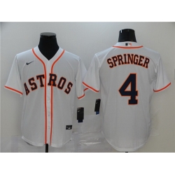 Astros 4 George Springer White 2020 Nike Cool Base Jersey