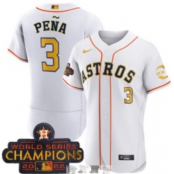 Men Astros Space City 3 Jeremy Pena White Champions Flexbase Jersey